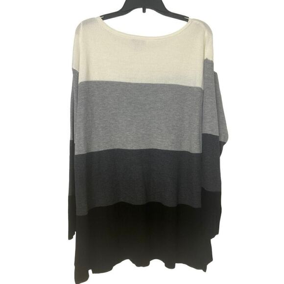 VINCE CAMUTO NWT Waffle Stitched Color Block Sweater Cream/Gray Size XXL - Picture 4 of 8